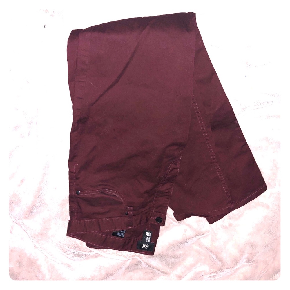 Maroon skinny chino